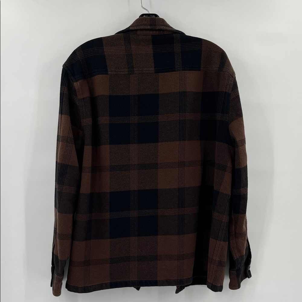 Madewell Men's Lightweight Plaid Shirt Jacket in Brown and Black - Picture 7 of 10